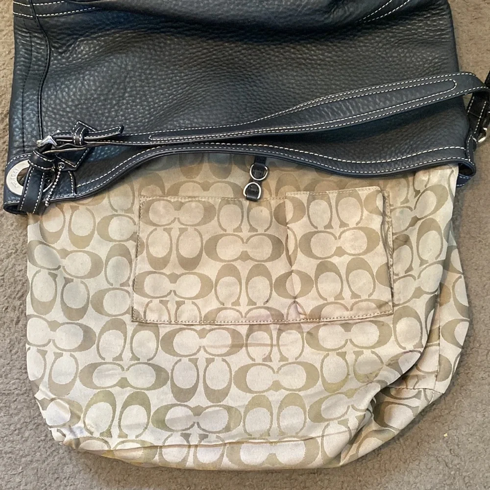 Coach Black Pebbled Leather Hobo Shoulder Bag